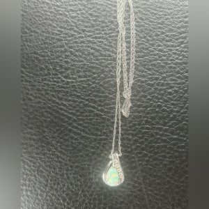 October Birthstone Necklace Opal 925